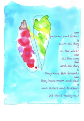 Persons and Fishes with Lyrics by Brielle, age 6
